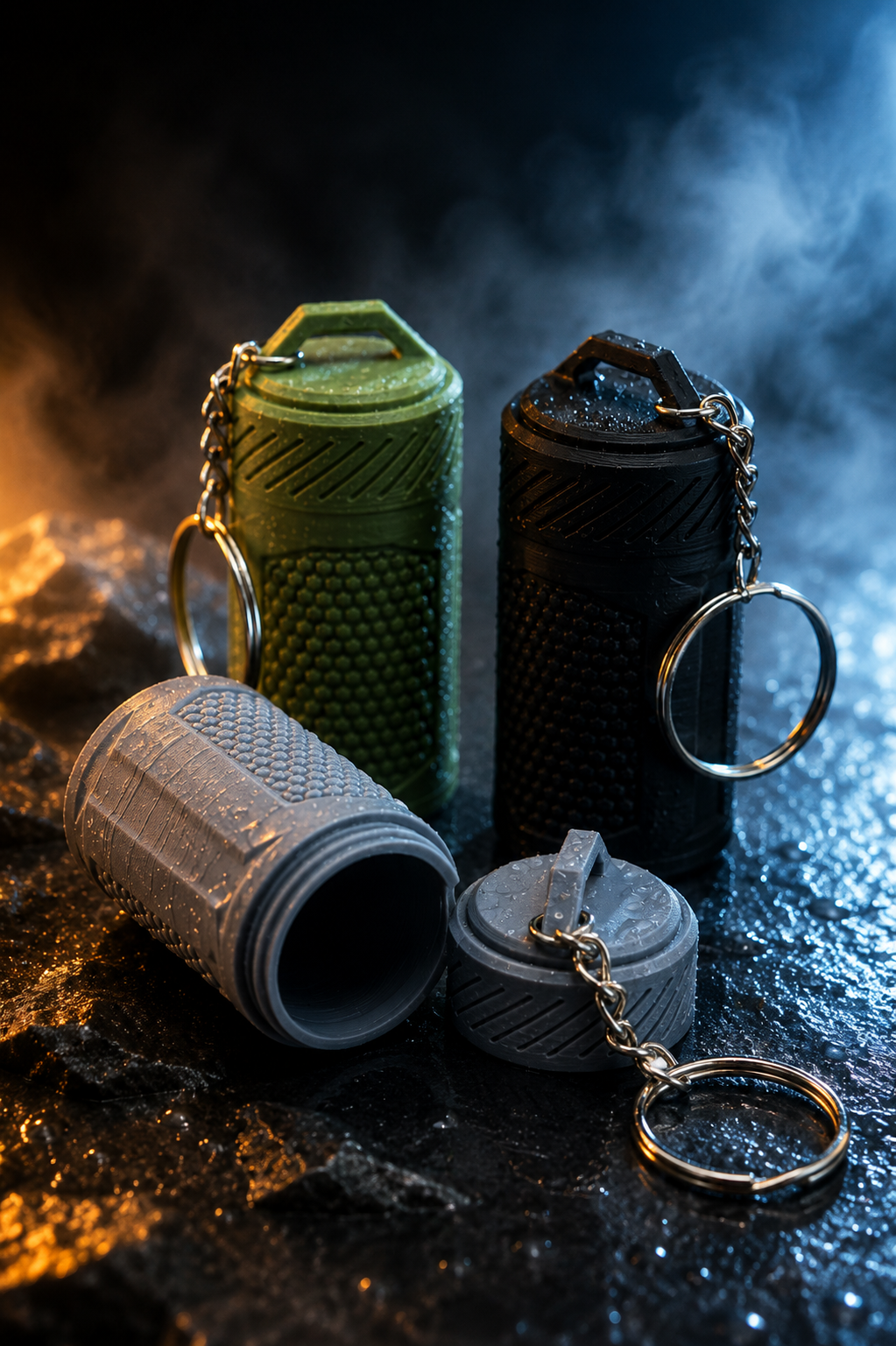 Keychain Storage Container with Screw Cap – Compact EDC Capsule
