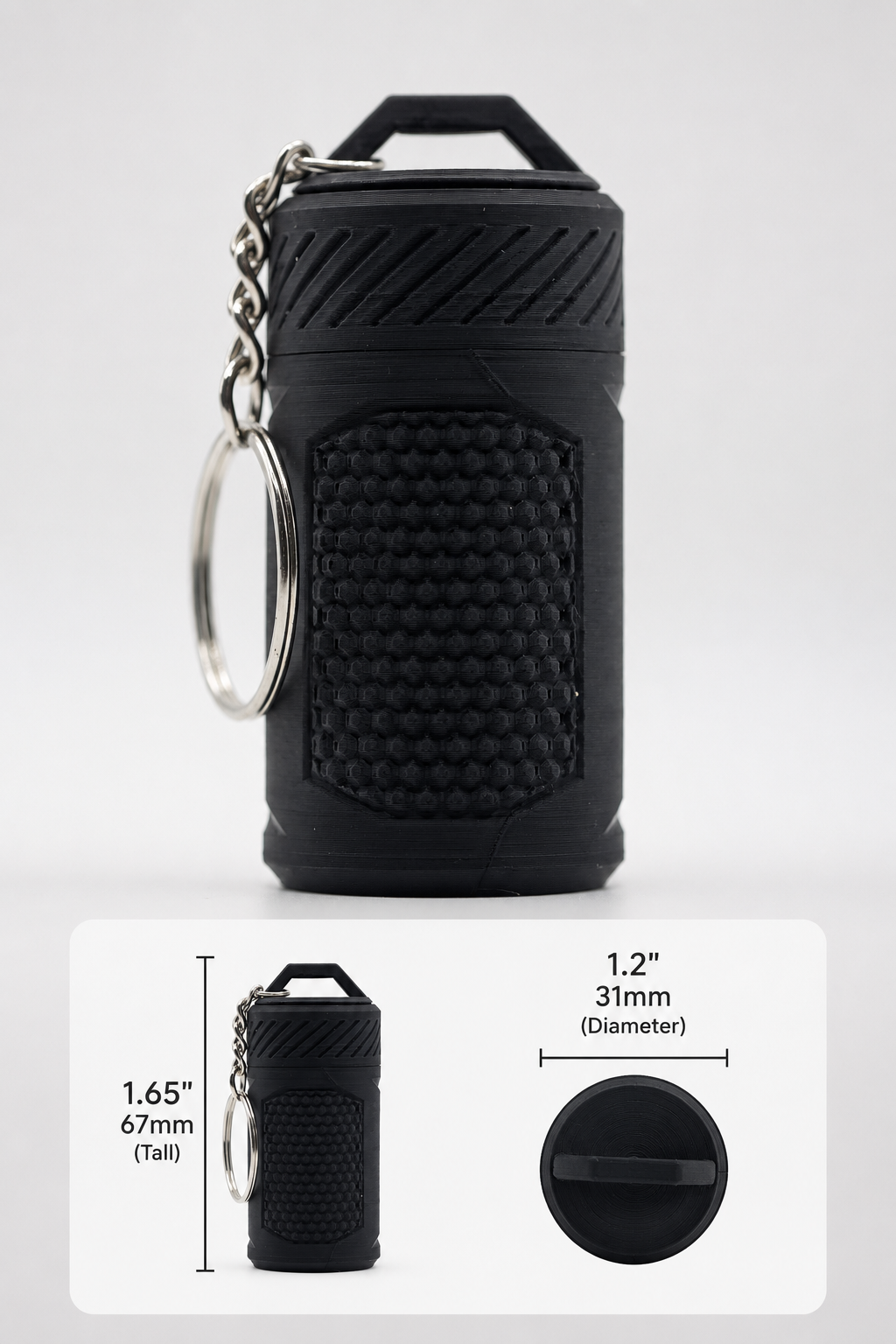 Keychain Storage Container with Screw Cap – Compact EDC Capsule